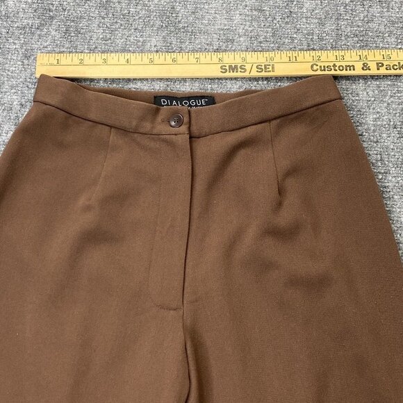 Dialogue Pant Suit Womens 4 Brown 2 Pc New Language of Style Brown Jacket Pants - Picture 14 of 16